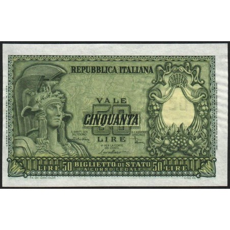 Italie - Pick 91b - 50 lire - 31/12/1951 (1955) - Etat : SPL+