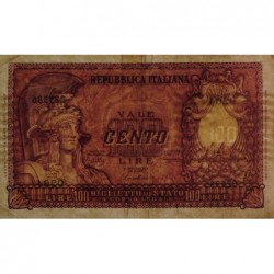 Italie - Pick 92a - 100 lire - 31/12/1951 - Etat : TTB
