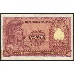 Italie - Pick 92a - 100 lire - 31/12/1951 - Etat : TTB-