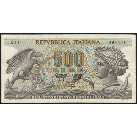 Italie - Pick 93a_1 - 500 lire - 20/06/1966 - Etat : TTB