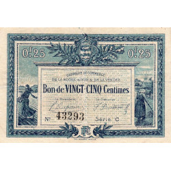 La Roche-sur-Yon (Vendée) - Pirot 65-26 - 25 centimes - Série C - 1916 - Etat : TB