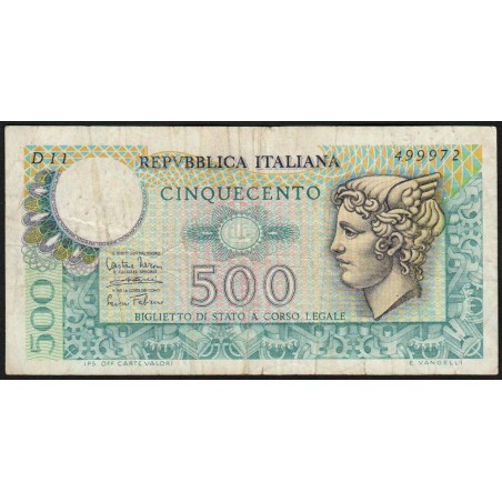 Italie - Pick 94_1 - 500 lire - 14/02/1974 - Etat : TB