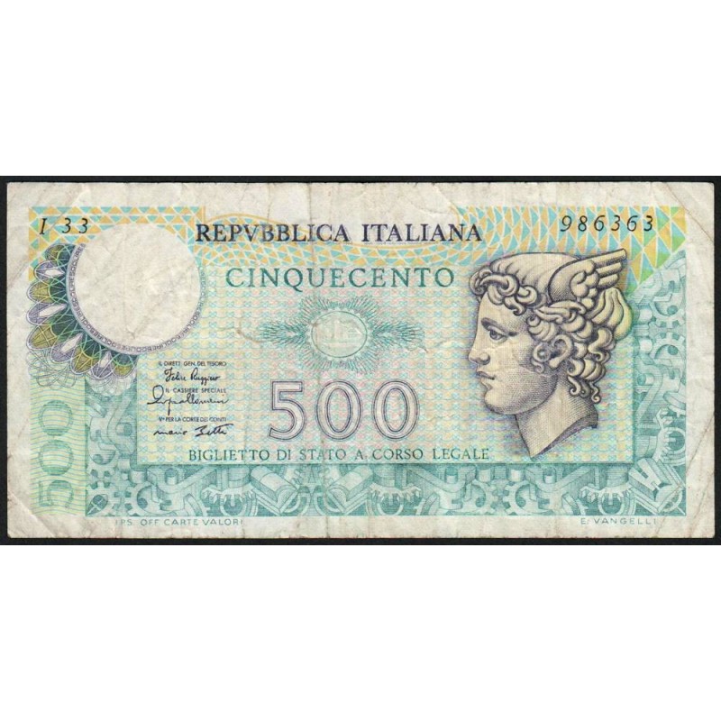 Italie - Pick 94_2 - 500 lire - 02/04/1979 - Etat : TB-