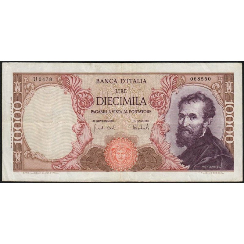 Italie - Pick 97f_1 - 10'000 lire - 15/02/1973 - Etat : TTB-