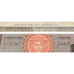 Italie - Pick 101a_1 - 1'000 lire - Lettre A - Série BA G - 25/03/1969 - Etat : TB+