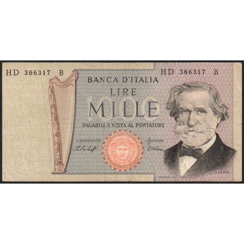 Italie - Pick 101f - 1'000 lire - Lettre D - Série HD B - 10/05/1979 - Etat : TB+