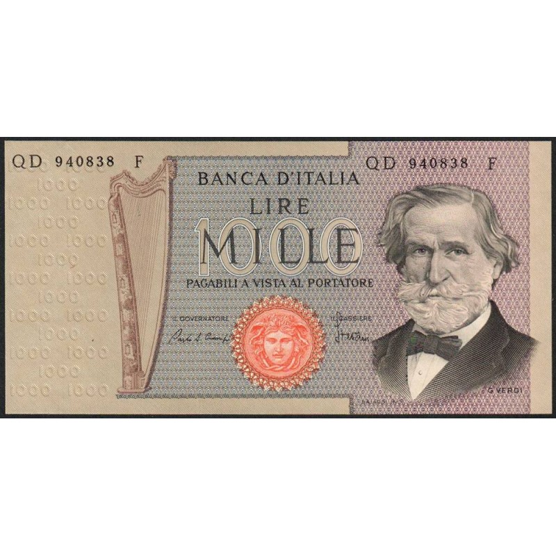 Italie - Pick 101g_1 - 1'000 lire - Lettre D - Série QD F - 20/02/1980 - Etat : NEUF