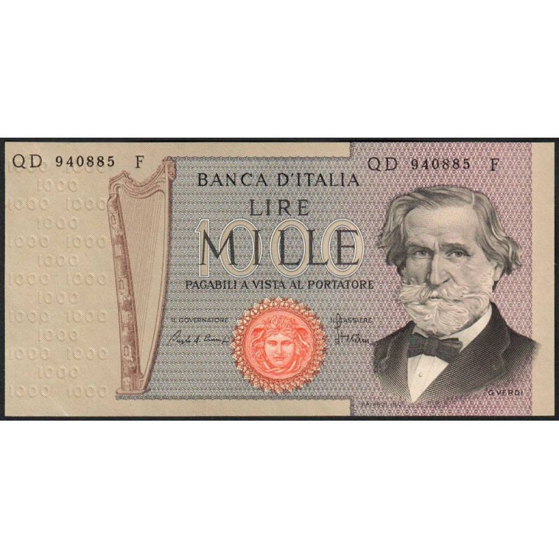 Italie - Pick 101g_1 - 1'000 lire - Lettre D - Série QD F - 20/02/1980 - Etat : pr.NEUF