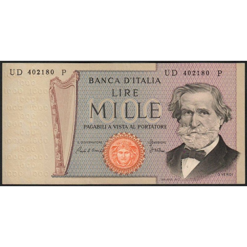 Italie - Pick 101h - 1'000 lire - Lettre D - Série UD P - 30/05/1981 - Etat : SPL