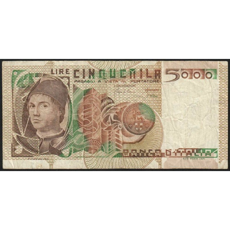 Italie - Pick 105b_2 - 5'000 lire - 03/11/1982 - Etat : TB
