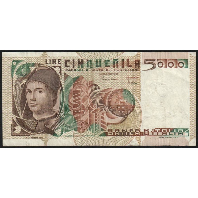 Italie - Pick 105c - 5'000 lire - 19/10/1983 - Etat : TB