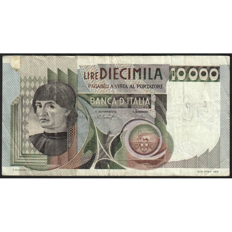 Italie - Pick 106a_2 - 10'000 lire - 29/12/1978 - Etat : TB+