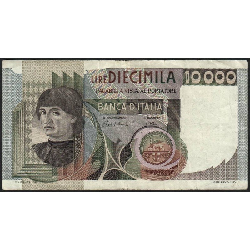 Italie - Pick 106b_2 - 10'000 lire - 03/11/1982 - Etat : TB+