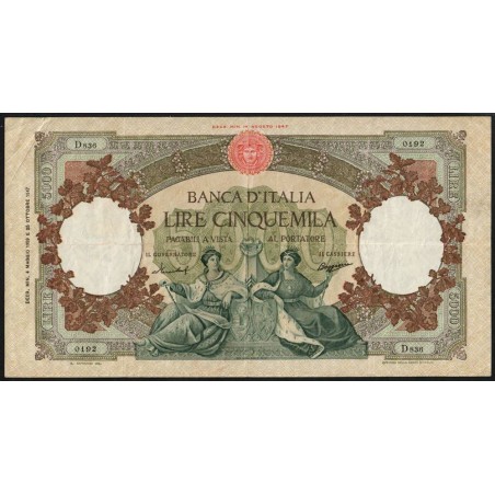 Italie - Pick 85c_5 - 5'000 lire - 04/05/1959 - Etat : TTB