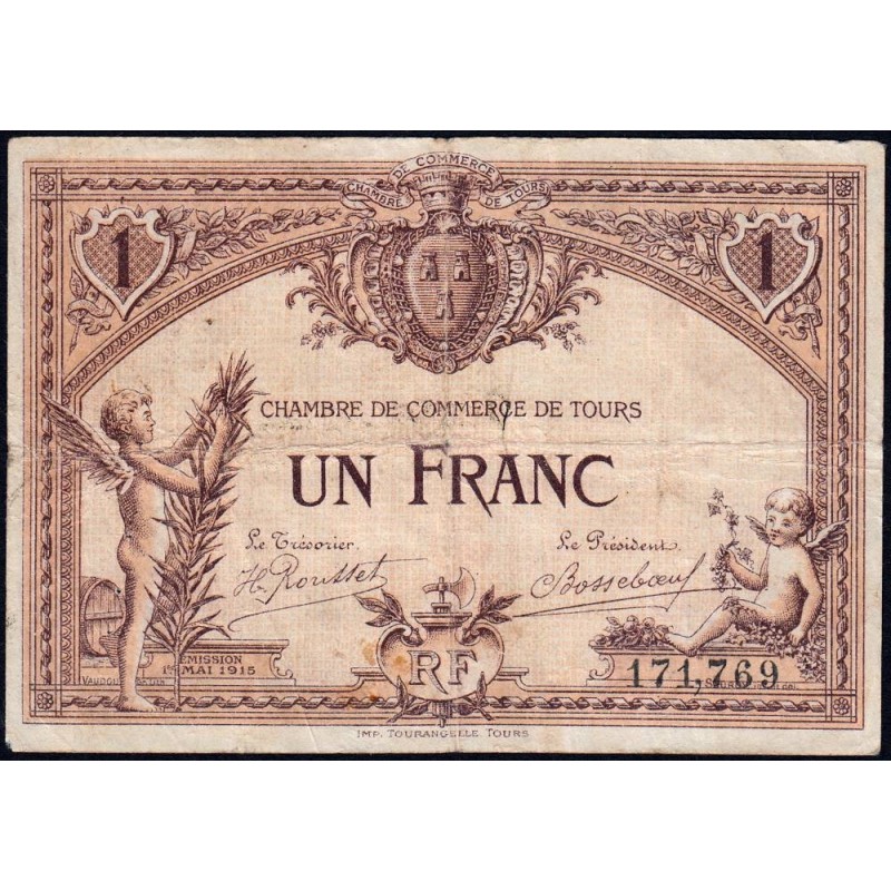 Tours - Pirot 123-1 - 1 franc - 01/05/1915 - Etat : TB