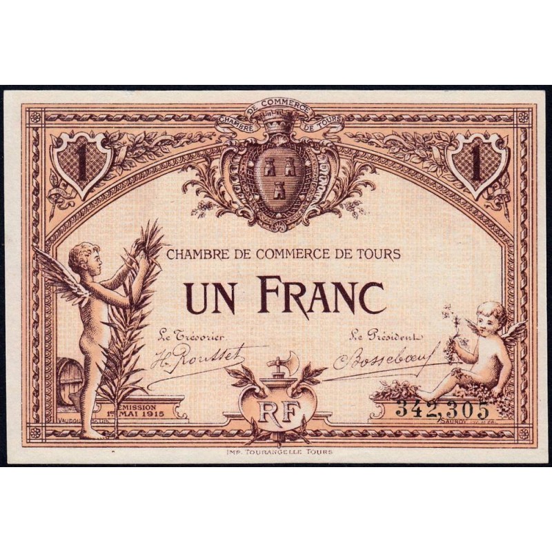 Tours - Pirot 123-1 - 1 franc - 01/05/1915 - Etat : pr.NEUF