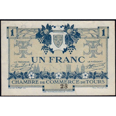 Tours - Pirot 123-4 - 1 franc - 08/05/1920 - Petit numéro - Etat : SUP+