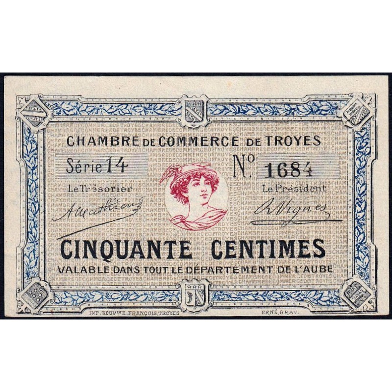 Troyes - Pirot 124-1 - 50 centimes - Série 14 - Sans date - Etat : NEUF