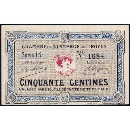 Troyes - Pirot 124-1 - 50 centimes - Série 14 - Sans date - Etat : NEUF