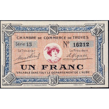 Troyes - Pirot 124-3 - 1 franc - Série 13 - Sans date - Etat : pr.NEUF