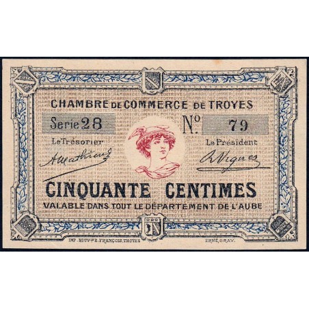 Troyes - Pirot 124-5 - 50 centimes - Série 28 - Sans date - Etat : pr.NEUF