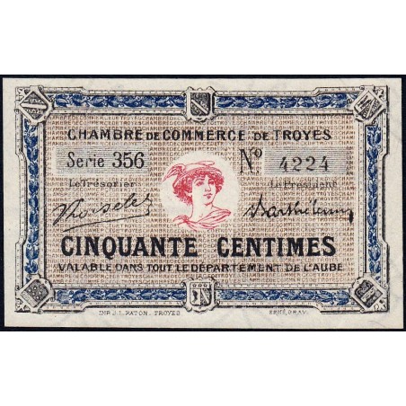 Troyes - Pirot 124-11 - 50 centimes - Série 356 - 6e émission - Sans date - Etat : SUP+