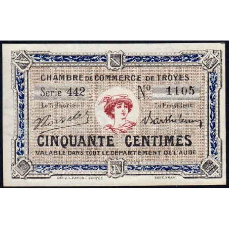 Troyes - Pirot 124-11 - 50 centimes - Série 442 - 6e émission - Sans date - Etat : NEUF