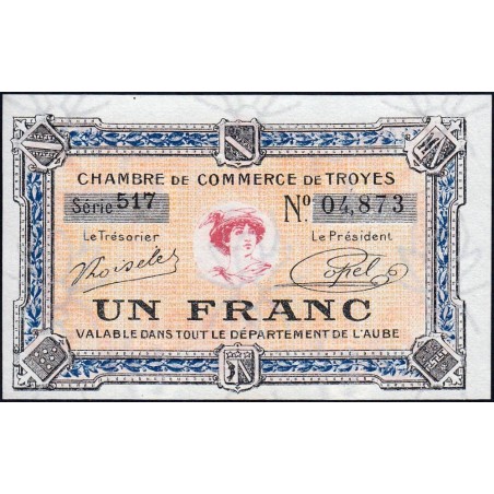 Troyes - Pirot 124-14 - 1 franc - Série 517 - 7e émission - Sans date - Etat : pr.NEUF