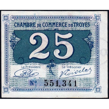 Troyes - Pirot 124-15 - 25 centimes - Sans série - Sans date - Etat : NEUF