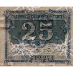 Troyes - Pirot 124-15 - 25 centimes - Sans série - Sans date - Etat : TTB