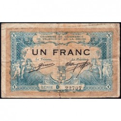 Valence (Drôme) - Pirot 127-3a - 1 franc - Série D - 23/02/1915 - Etat : B+