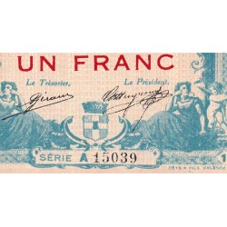 Valence (Drôme) - Pirot 127-7 - 1 franc - Série A - 23/02/1915 - Etat : SUP+