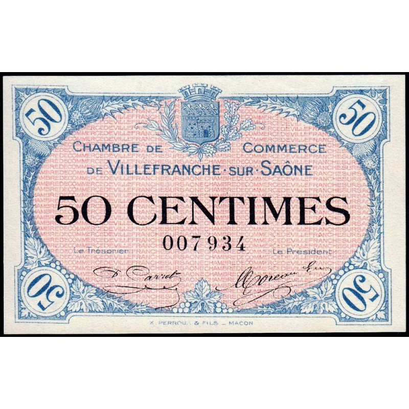 Villefranche-sur-Saône - Pirot 129-1 - 50 centimes - 02/12/1915 - Etat : pr.NEUF