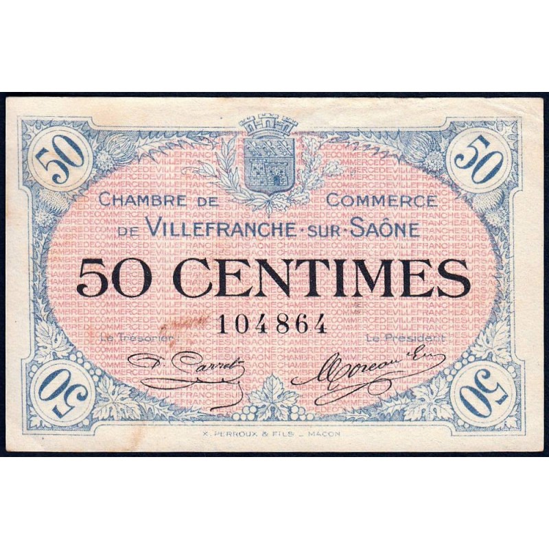 Villefranche-sur-Saône - Pirot 129-1 - 50 centimes - 02/12/1915 - Etat : TTB