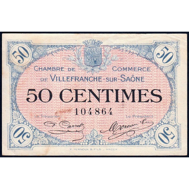 Villefranche-sur-Saône - Pirot 129-1 - 50 centimes - 02/12/1915 - Etat : TTB