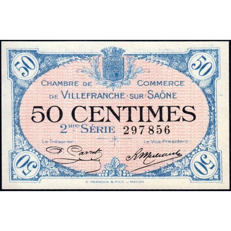 Villefranche-sur-Saône - Pirot 129-7 - 50 centimes - 2me Série - 30/06/1918 - Etat : NEUF
