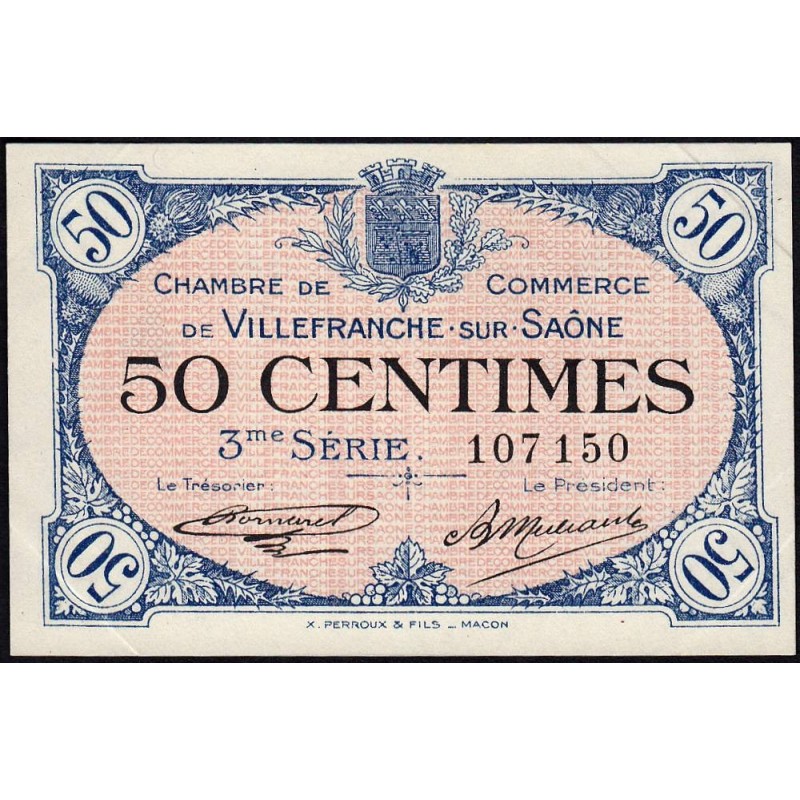 Villefranche-sur-Saône - Pirot 129-11 - 50 centimes - 3me Série - 30/04/1920 - Etat : SUP+