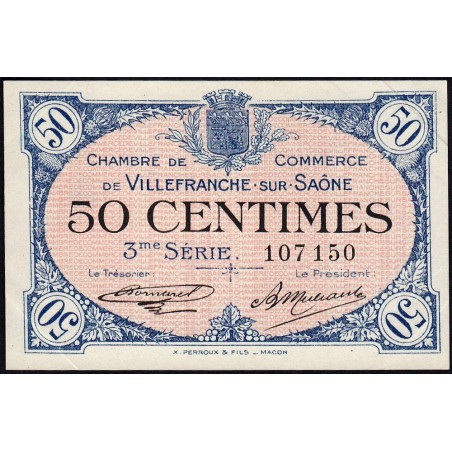Villefranche-sur-Saône - Pirot 129-11 - 50 centimes - 3me Série - 30/04/1920 - Etat : SUP+