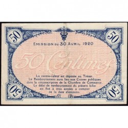 Villefranche-sur-Saône - Pirot 129-11 - 50 centimes - 3me Série - 30/04/1920 - Etat : TTB+