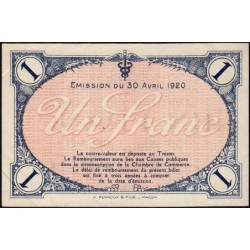Villefranche-sur-Saône - Pirot 129-13 - 1 franc - 3me Série - 30/04/1920 - Etat : SUP+