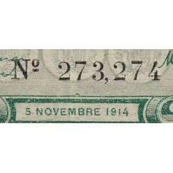 Agen - Pirot 2-1b variété - 50 centimes - 05/11/1914 - Etat : TTB+