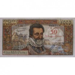 F 54-01 - 30/10/1958 - 50 nouv. francs sur 5000 francs - Henri IV - Série V.90 - Etat : TTB-
