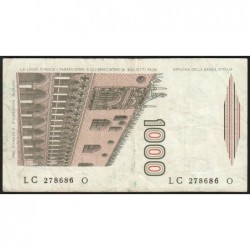 Italie - Pick 109a_3 - 1'000 lire - Lettre C - Série LC O - 06/01/1982 (14/03/1984) - Etat : TB