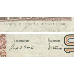 Italie - Pick 109a_3 - 1'000 lire - Lettre C - Série LC O - 06/01/1982 (14/03/1984) - Etat : TB