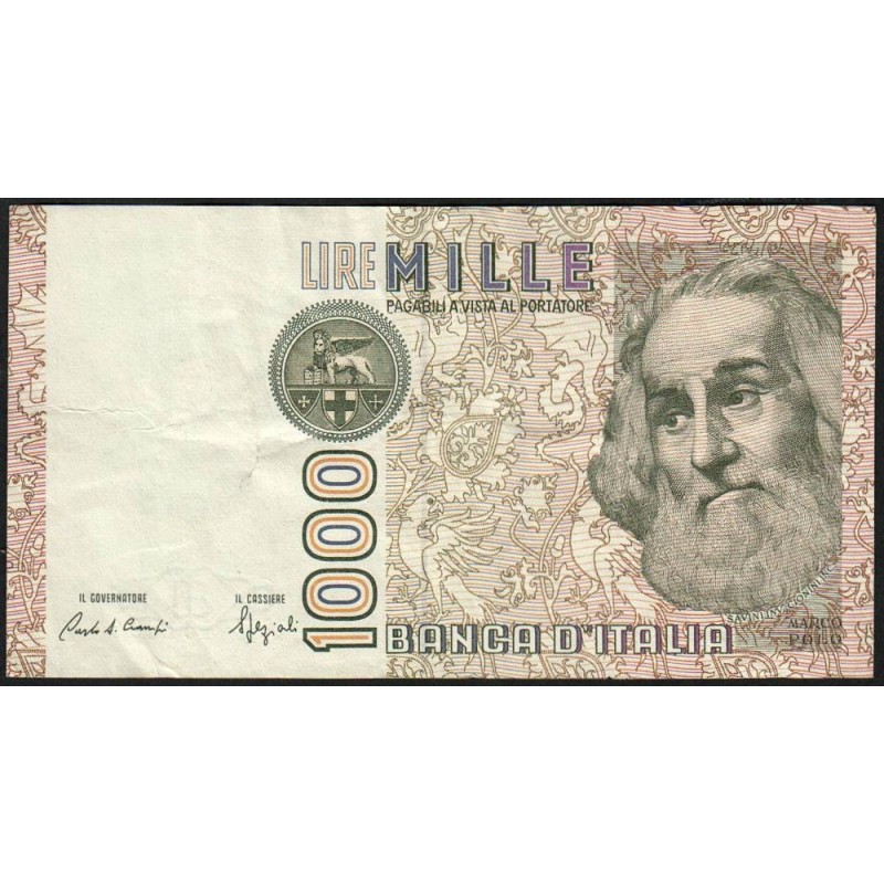 Italie - Pick 109b_1 - 1'000 lire - Lettre E - Série NE T- 06/01/1982 (18/01/1988) - Etat : TB