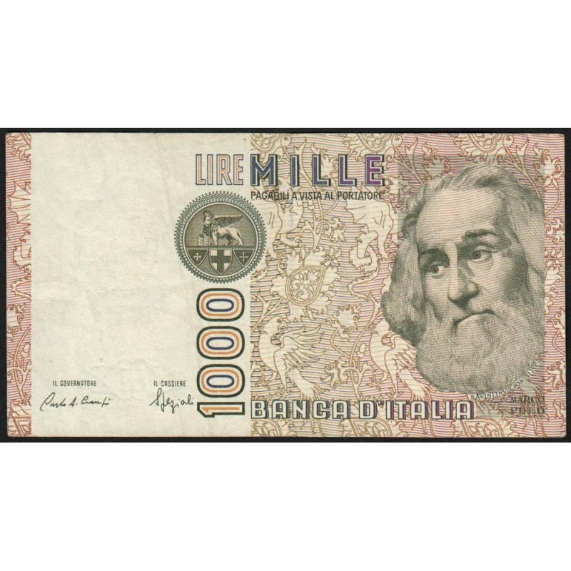 Italie - Pick 109b_2 - 1'000 lire - Lettre F - Série PF L - 06/01/1982 (20/10/1988) - Etat : TTB