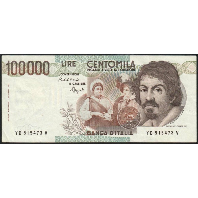 Italie - Pick 110b - 100'000 lire - Lettre D - 01/09/1983 (1990) - Etat : TTB-