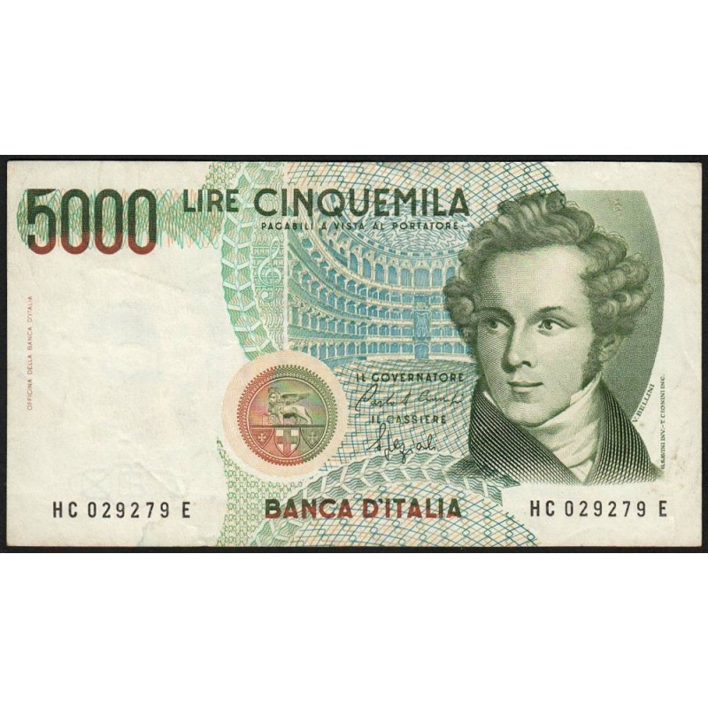 Italie - Pick 111b - 5'000 lire - Lettre C - 04/01/1985 (1992) - Etat : TTB