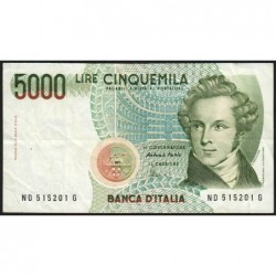 Italie - Pick 111c - 5'000 lire - Lettre D - 04/01/1985 (1996) - Etat : TTB-