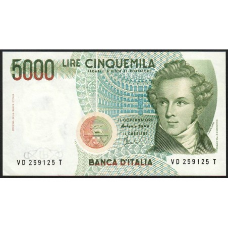 Italie - Pick 111c - 5'000 lire - Lettre D - 04/01/1985 (1996) - Etat : SPL